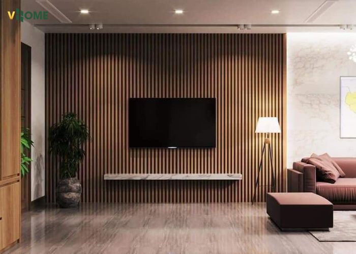 Lam hộp gỗ nhựa được dùng để ốp trang trí vách tivi Lam hộp gỗ nhựa được dùng để ốp trang trí vách tivi