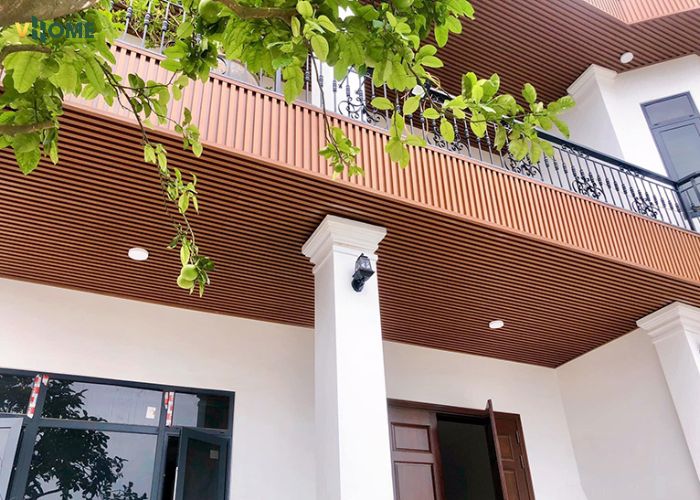 Lam sóng gỗ nhựa ngoài trời ốp tiền cảnh Lam sóng gỗ nhựa ngoài trời ốp tiền cảnh