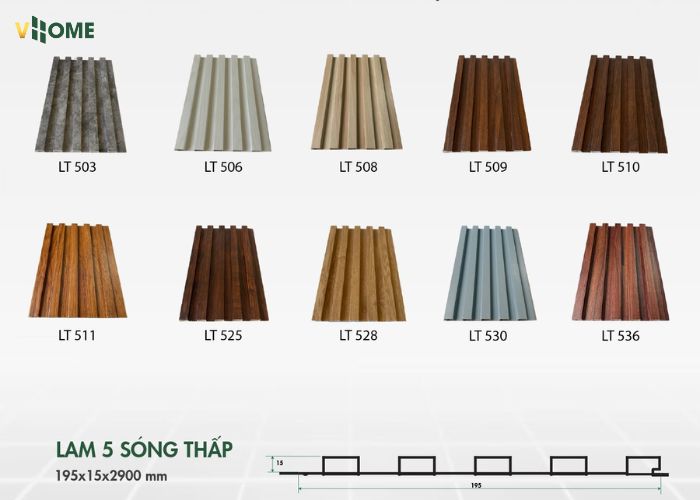 Các mẫu lam 5 sóng thấp của Vhome Các mẫu lam 5 sóng thấp của Vhome