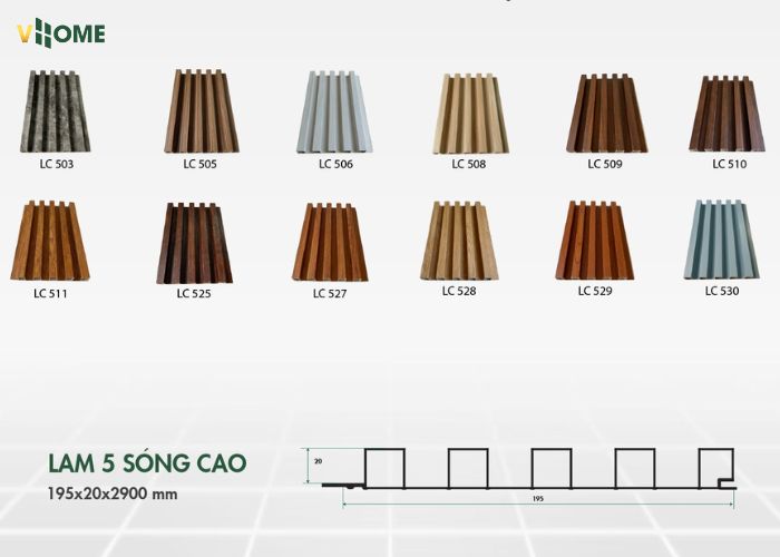 Các mẫu lam 5 sóng cao của Vhome Các mẫu lam 5 sóng cao của Vhome