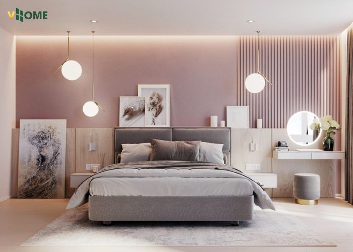 Tấm lam sóng màu hồng nhạt ứng dụng trong phòng ngủ Tấm lam sóng màu hồng nhạt ứng dụng trong phòng ngủ