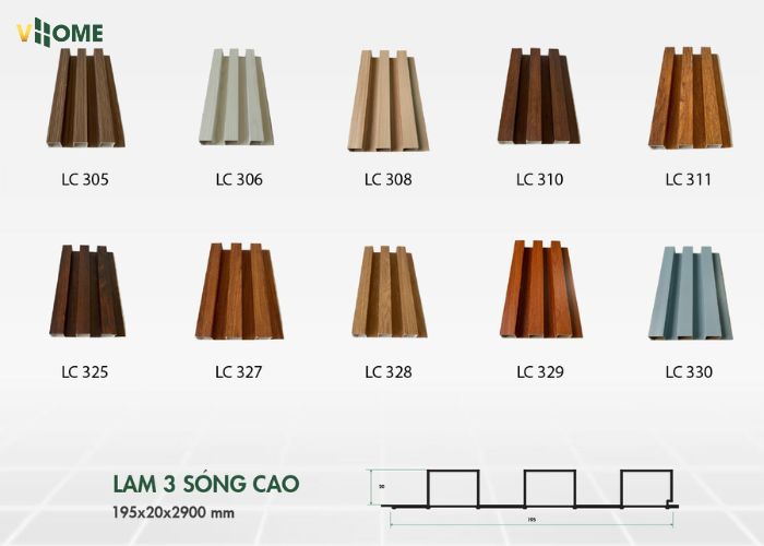 Các mẫu lam sóng giả gỗ 3 sóng cao bán chạy tại Vhome Các mẫu lam sóng giả gỗ 3 sóng cao bán chạy tại Vhome
