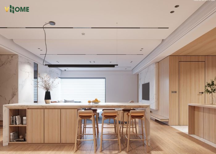 Sàn nhựa hèm khóa 4mm thi công ở khu bếp Sàn nhựa hèm khóa 4mm thi công ở khu bếp