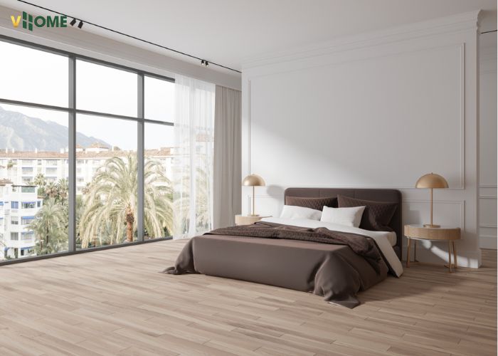 Phòng ngủ sử dụng sàn nhựa hèm khóa 4mm Phòng ngủ sử dụng sàn nhựa hèm khóa 4mm