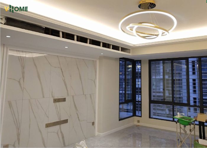 Sử dụng tấm nano vân đá như vật liệu trang trí phòng khách