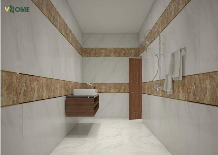 Phòng tắm cũng có thể sử dụng tấm nano vân đá