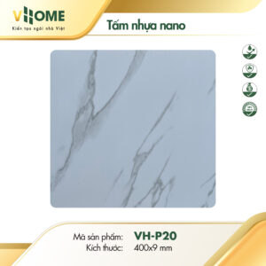 Tấm nhựa ốp tường giả đá cẩm thạch trắng P20