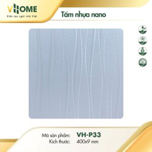 Tấm nhựa ốp tường giả đá vân sóng xanh xám P33