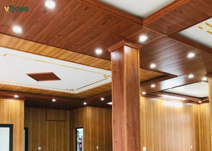 Sử dụng tấm nhựa nano giả gỗ ốp trần Sử dụng tấm nhựa nano giả gỗ ốp trần