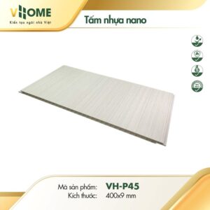 Tấm nhựa ốp tường giả gỗ màu trắng ngà P45