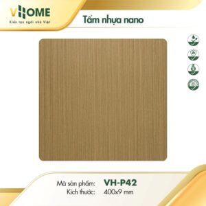 Tấm nhựa ốp tường giả gỗ sồi vàng nâu nhạt P42