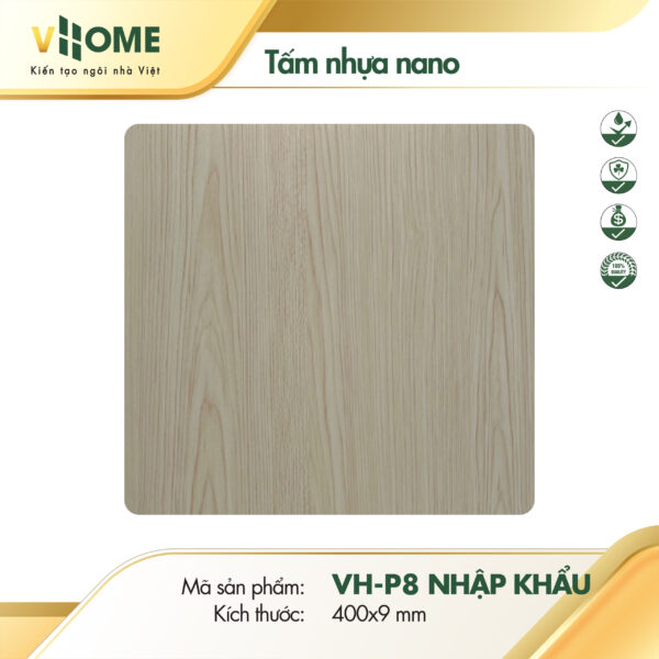 Tấm nhựa ốp tường giả gỗ tần bì vàng kem nhạt P08