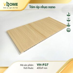 Tấm nhựa ốp tường giả gỗ tự nhiên sáng P37