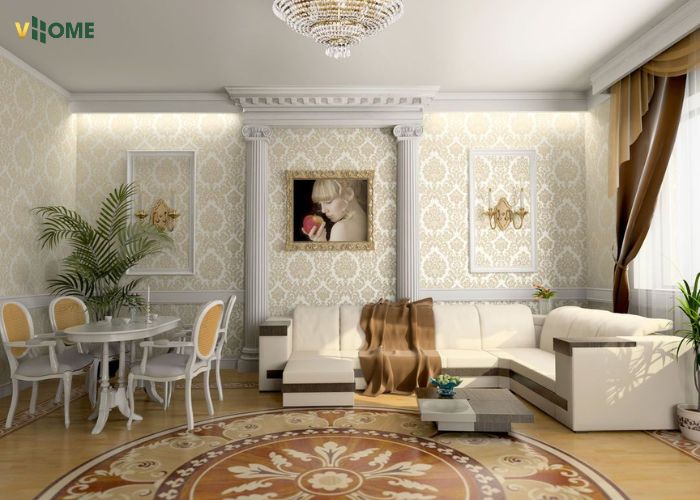 Phòng khách sử dụng tấm nhựa ốp tường họa tiết trang trí Phòng khách sử dụng tấm nhựa ốp tường họa tiết trang trí