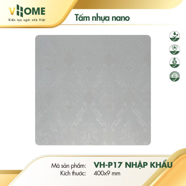 Tấm nhựa ốp tường vân họa tiết Baroque màu kem P17