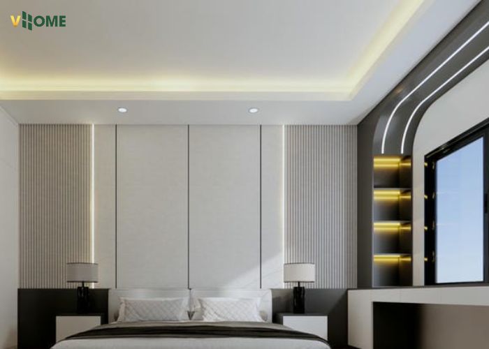 Tấm nano vân vải được sử dụng trong phòng ngủ