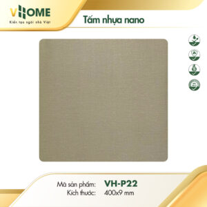 Tấm nhựa ốp tường vân vải màu nâu be P22