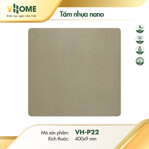 Tấm nhựa ốp tường vân vải màu nâu be P22