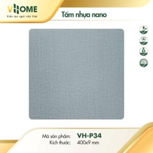 Tấm nhựa ốp tường vân vải màu xám xanh hiện đại P34