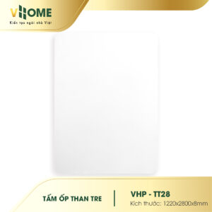 Tấm ốp than tre đơn sắc màu trắng TT28