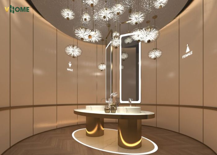 Sử dụng tấm ốp than tre giả kim loại ở khu trưng bày Sử dụng tấm ốp than tre giả kim loại ở khu trưng bày