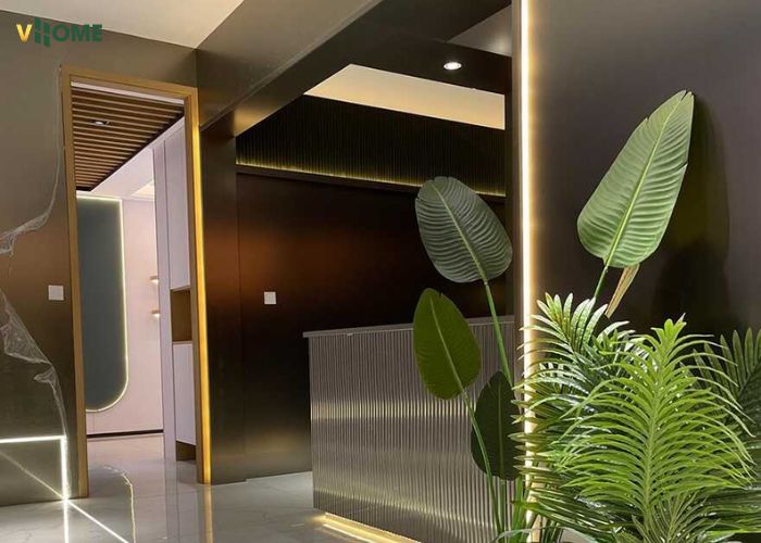 Quầy lễ tân sử dụng tấm than tre kim loại ốp tường Quầy lễ tân sử dụng tấm than tre kim loại ốp tường