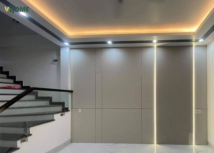 Tấm than tre giả kim loại trang trí khu vực cầu thang Tấm than tre giả kim loại trang trí khu vực cầu thang