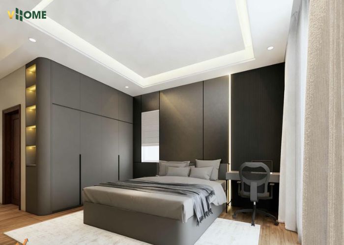 Sử dụng tấm ốp than tre kim loại ốp vách phòng ngủ Sử dụng tấm ốp than tre kim loại ốp vách phòng ngủ