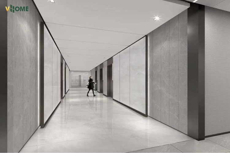 Tấm ốp than tre màu trắng sử dụng ở các khu văn phòng