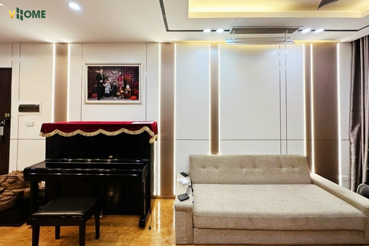 Tấm ốp than tre màu trắng kết hợp lam sóng vân gỗ