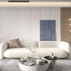 Tấm ốp than tre màu trắng TT28 dùng ở phòng khách