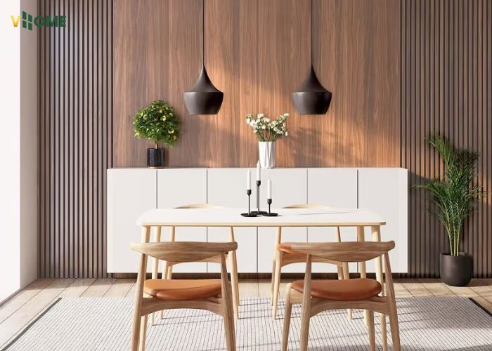 Tấm ốp than tre vân gỗ màu sắc hài hòa với nội thất Tấm ốp than tre vân gỗ màu sắc hài hòa với nội thất