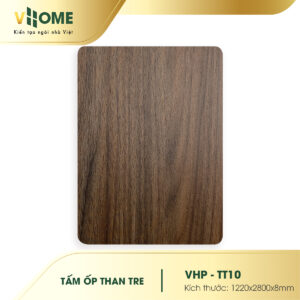 Tấm ốp than tre vân gỗ nâu hạt dẻ TT10