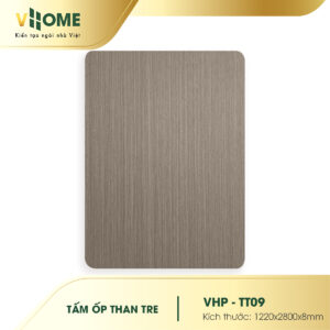 Tấm ốp than tre vân gỗ óc chó xám TT09