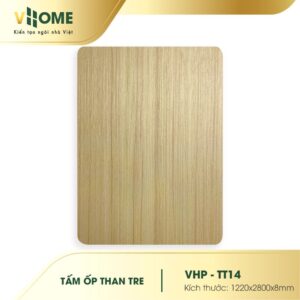 Tấm ốp than tre vân gỗ sồi sáng TT14