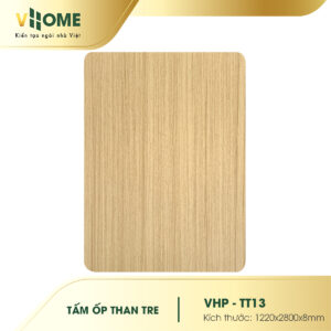 Tấm ốp than tre vân gỗ sồi vàng nhạt TT13