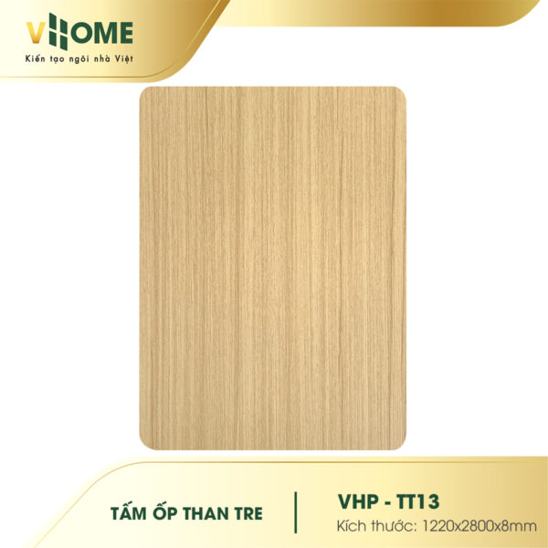 Tấm ốp than tre vân gỗ sồi vàng nhạt TT13