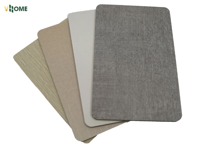 Tấm ốp than tre vân vải có lớp film nhiều màu sắc vân vải Tấm ốp than tre vân vải có lớp film nhiều màu sắc vân vải
