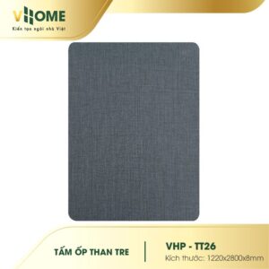 Tấm ốp than tre vân vải màu ghi đậm TT26