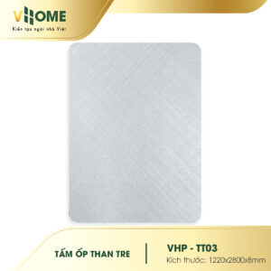 Tấm ốp than tre vân vải màu ghi sáng TT03