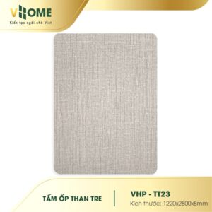 Tấm ốp than tre vân vải màu ghi sáng TT23