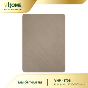 Tấm ốp than tre vân vải màu nâu be TT05