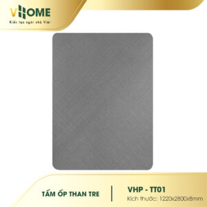 Tấm ốp than tre vân vải màu xám đậm TT01