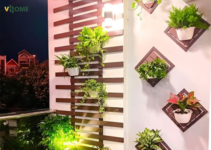 Thanh đa năng làm hàng treo hoa trang trí ban công