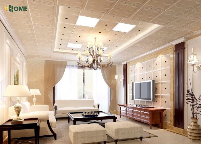 Trần thả nhựa trong phòng ngủ