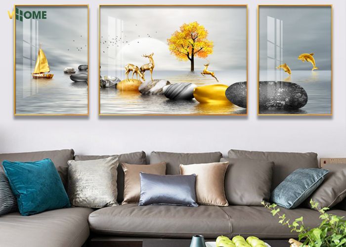 Tranh tráng gương tuần lộc mang lại bình an và may mắn Tranh tráng gương tuần lộc mang lại bình an và may mắn