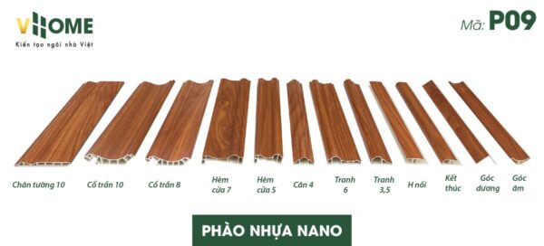 Bộ phào nhựa nano màu nâu cánh gián P09
