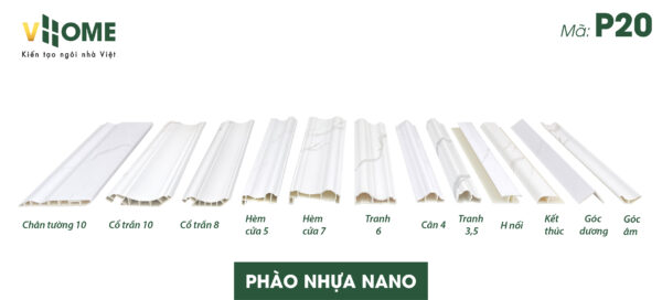 Bộ phào nhựa nano vân đá trắng Carrara P20