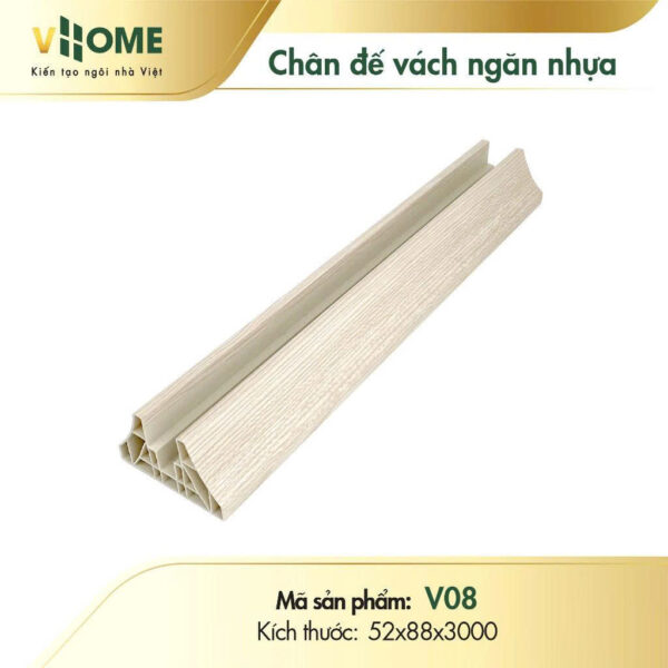 Chân đế cách ngăn nhựa giả gỗ sồi sáng V08