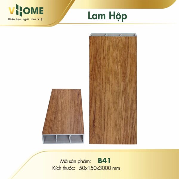 Lam hộp nhựa giả gỗ màu nâu cánh gián B41